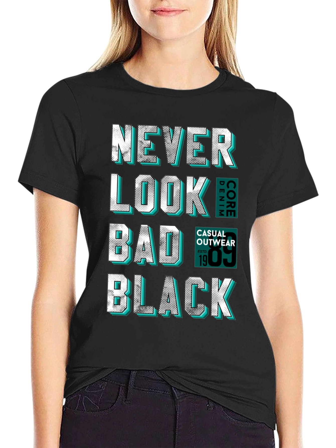 Never Look Bad Black Graphic Tee