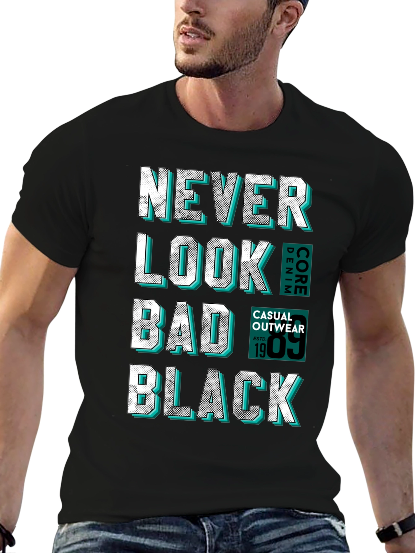 Never Look Bad Black Graphic Tee