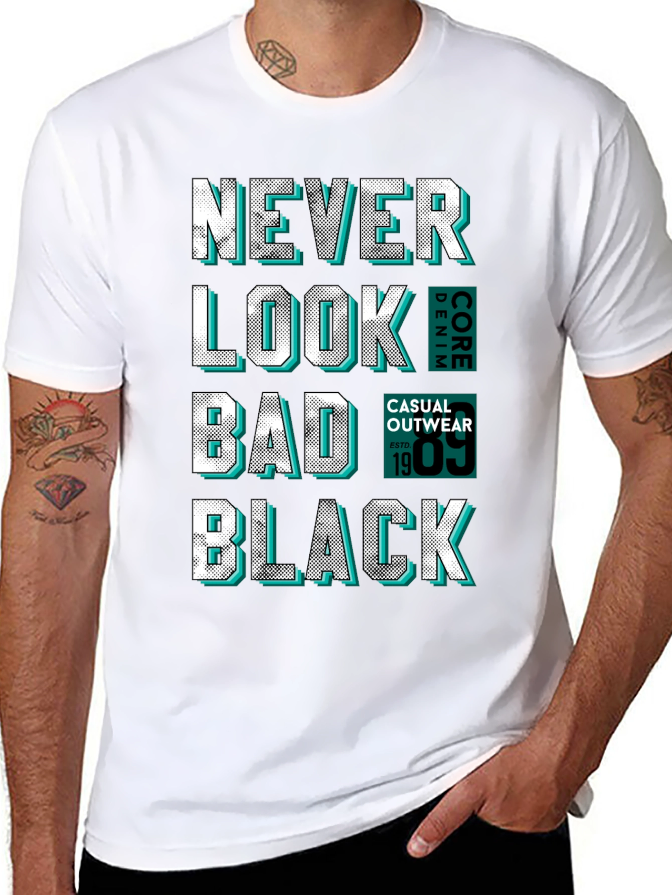 Never Look Bad Black Graphic Tee