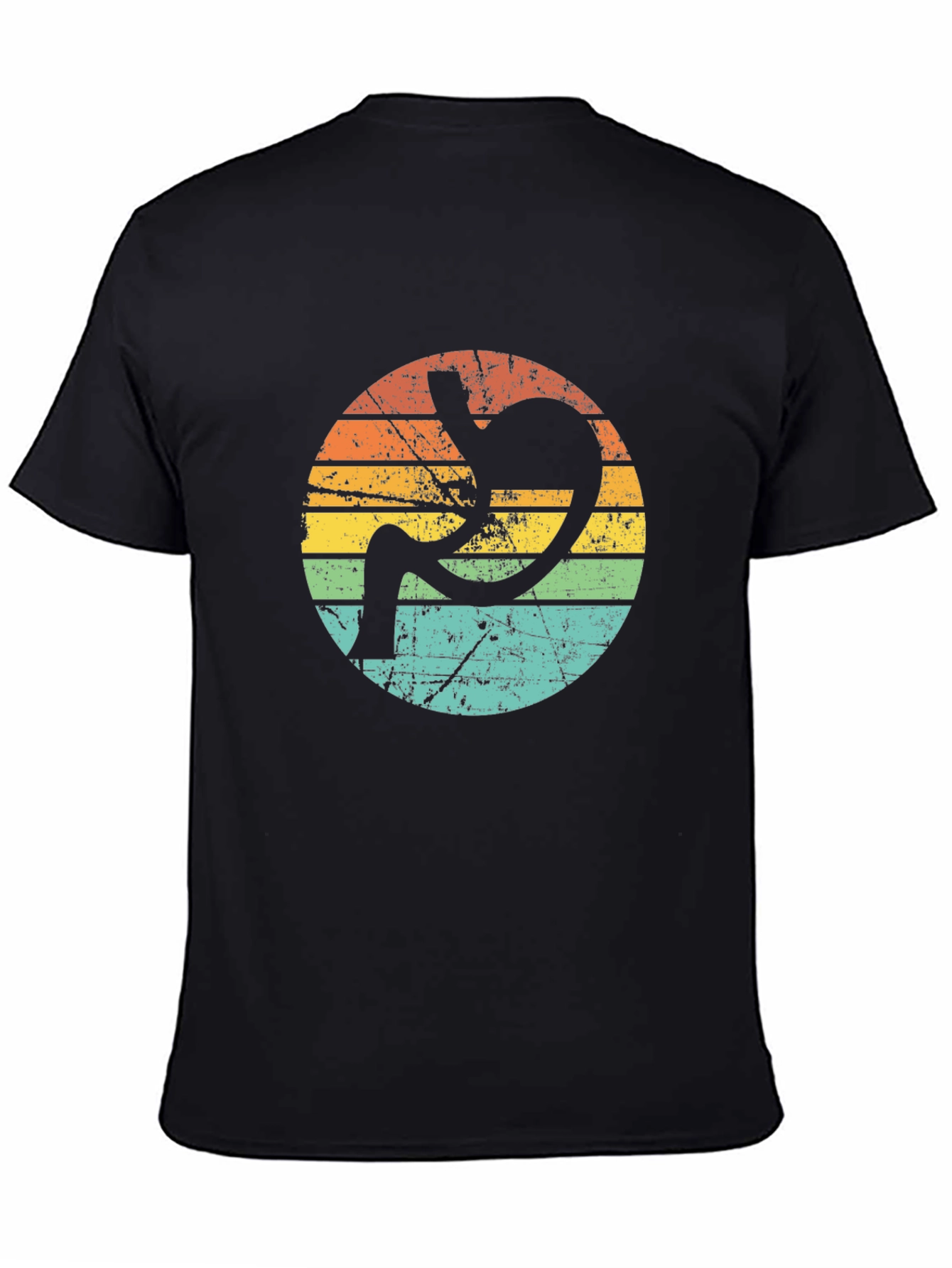 Retro Stomach Anatomy Graphic Tee - Black