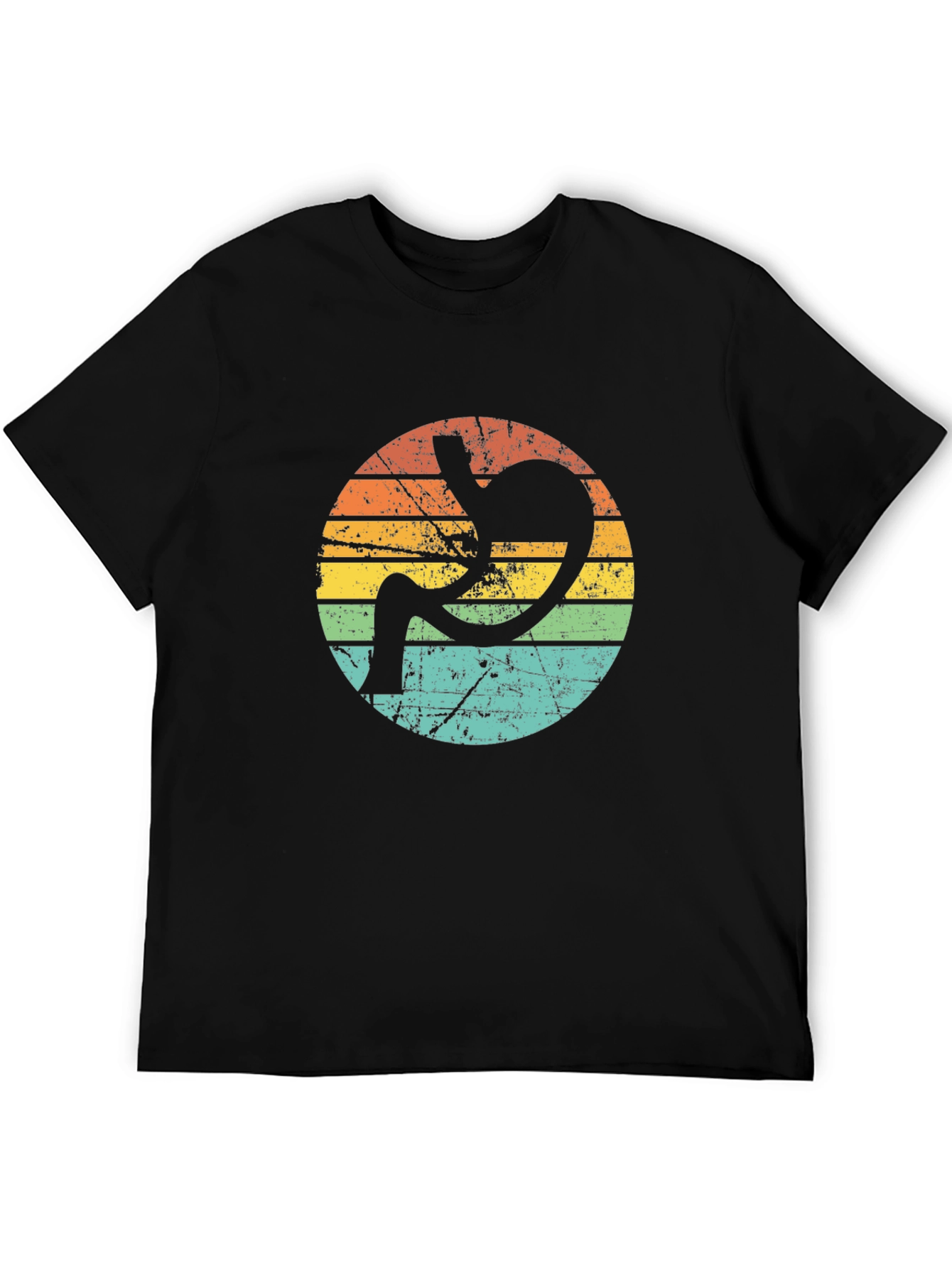 Retro Stomach Anatomy Graphic Tee - Black