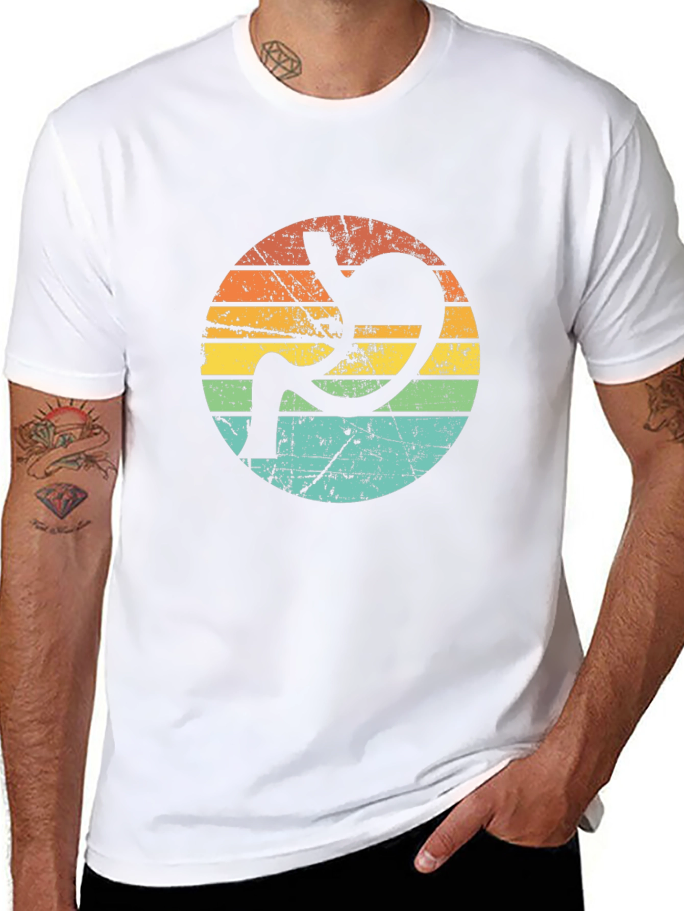 Retro Stomach Anatomy Graphic Tee - Black