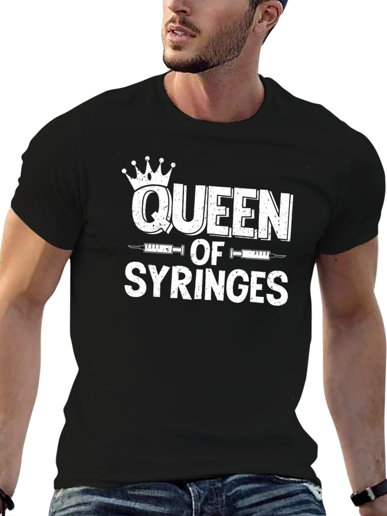 Queen of Syringes Black Graphic Tee