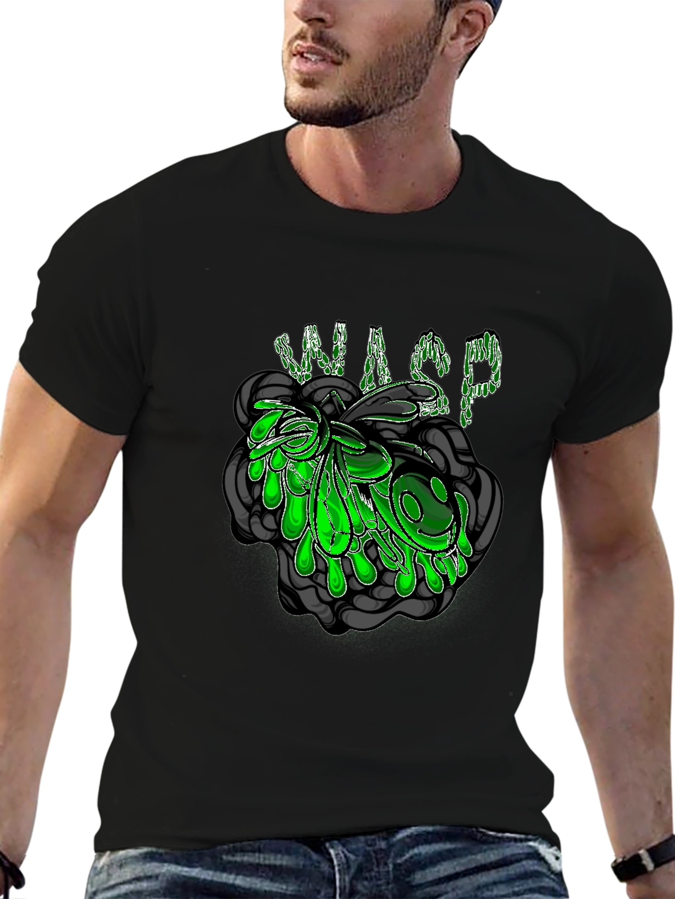 WASP Graphic Tee - Black Cotton T-Shirt