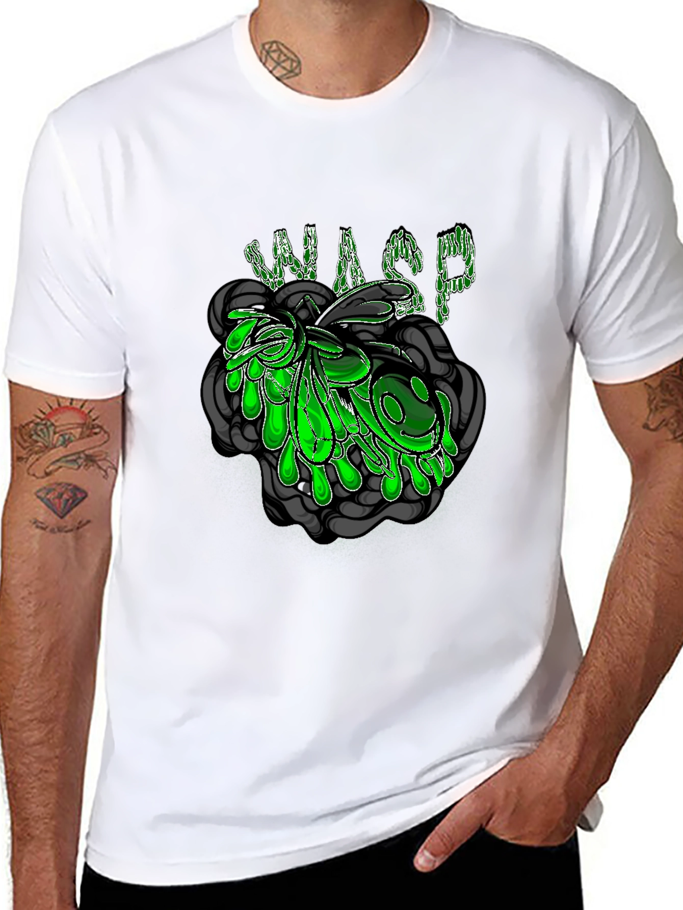 WASP Graphic Tee - Black Cotton T-Shirt