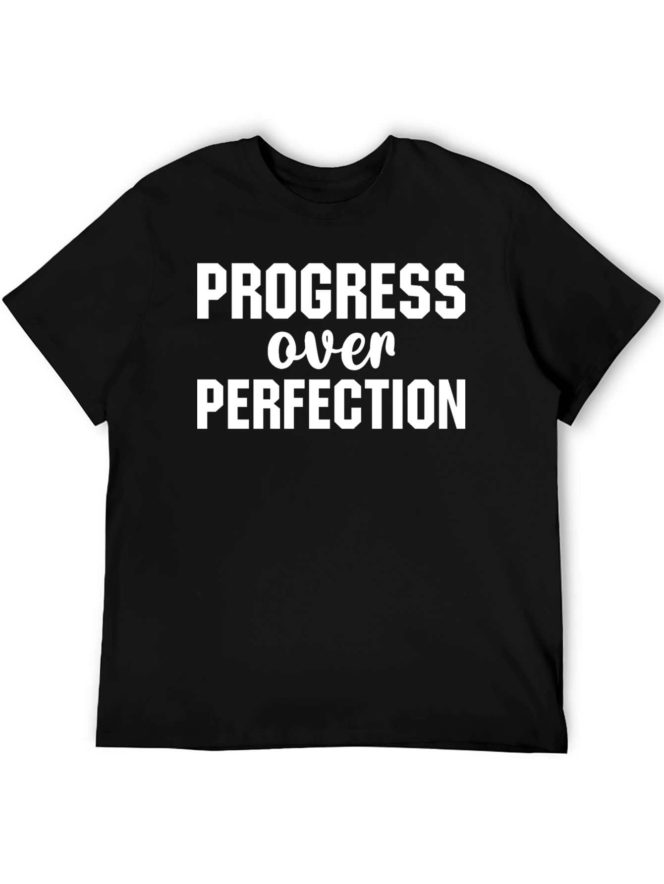 Progress Over Perfection Black T-Shirt