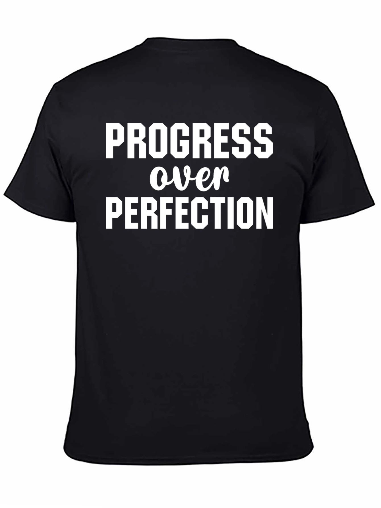 Progress Over Perfection Black T-Shirt