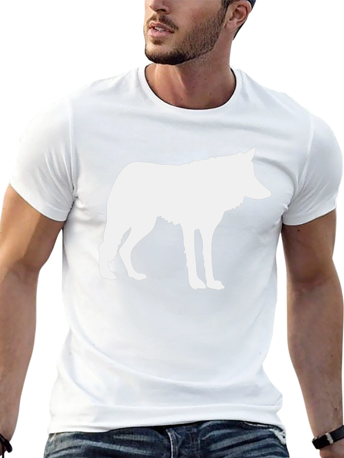 Wolf Silhouette Black T-Shirt - Cool Graphic Tee