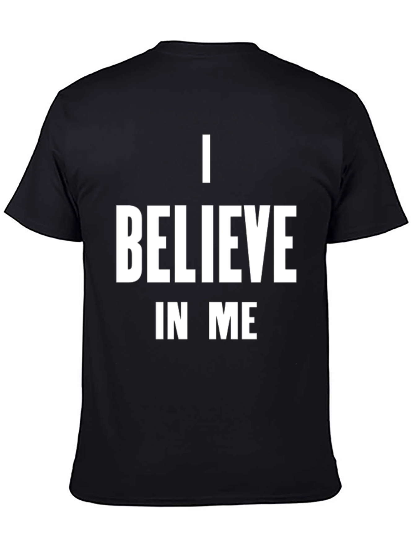 I Believe In Me Black Graphic T-Shirt