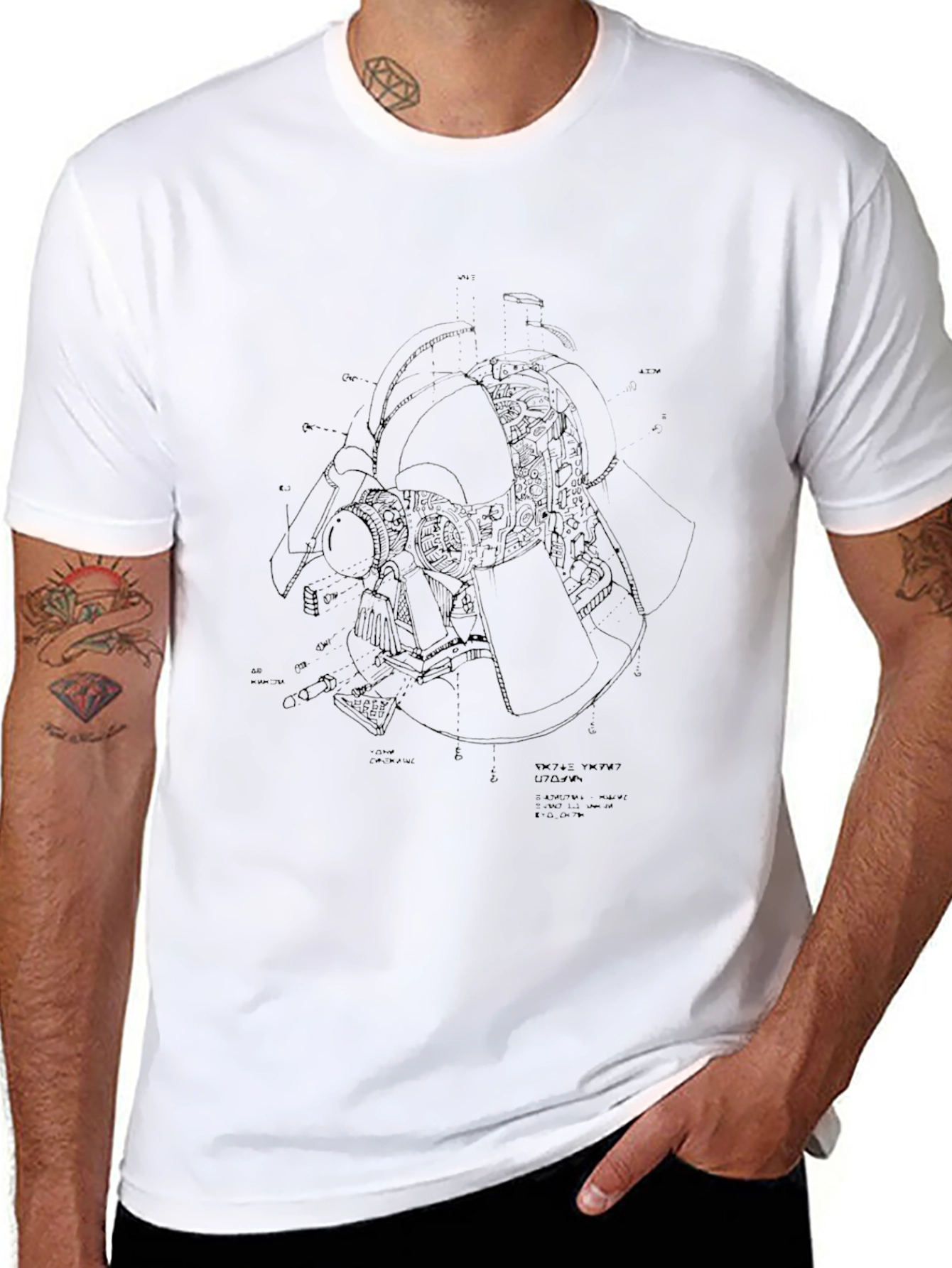 Schematic Graphic T-Shirt - Black