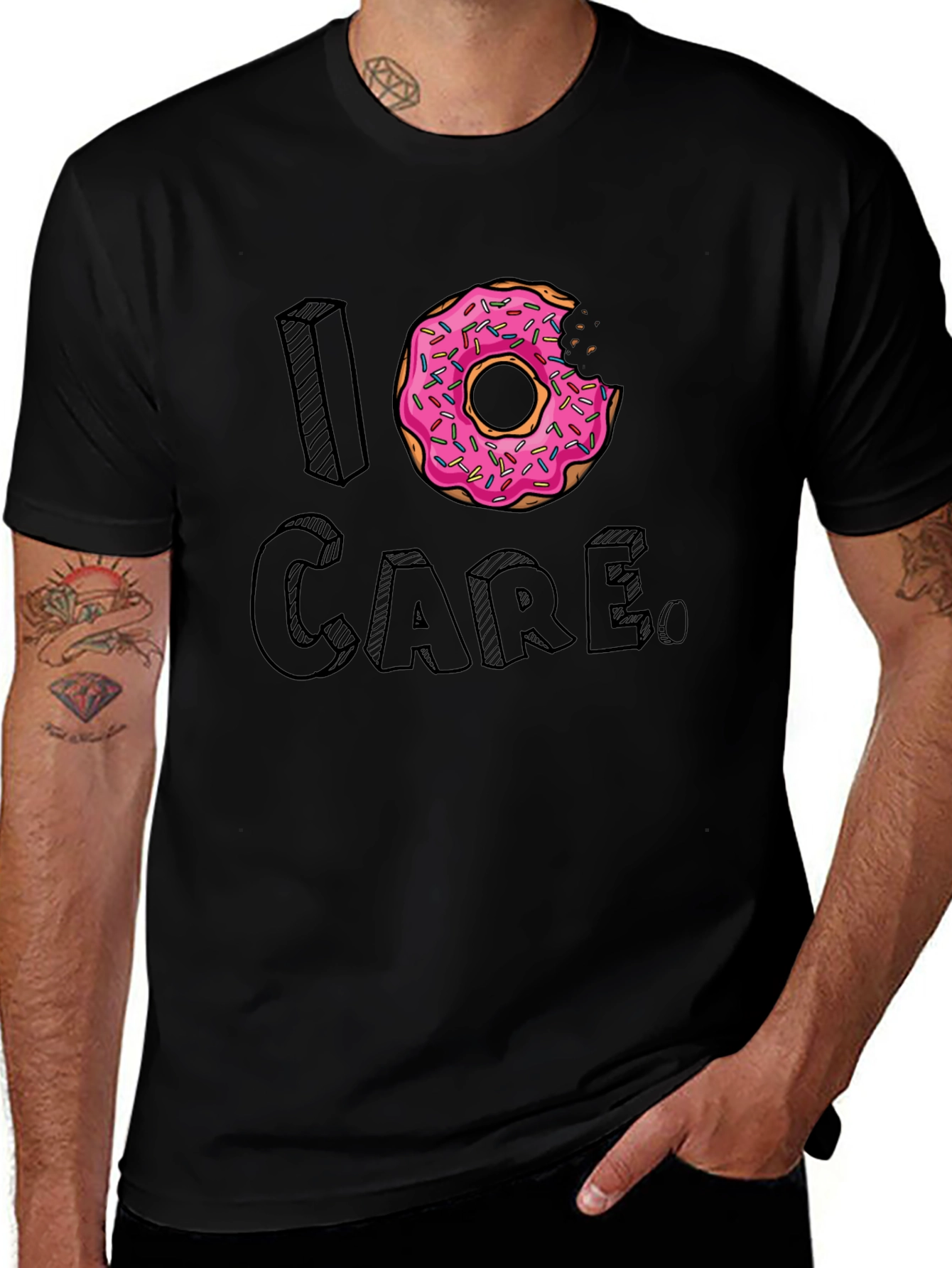 I Donut Care Graphic T-Shirt Funny Foodie Tee