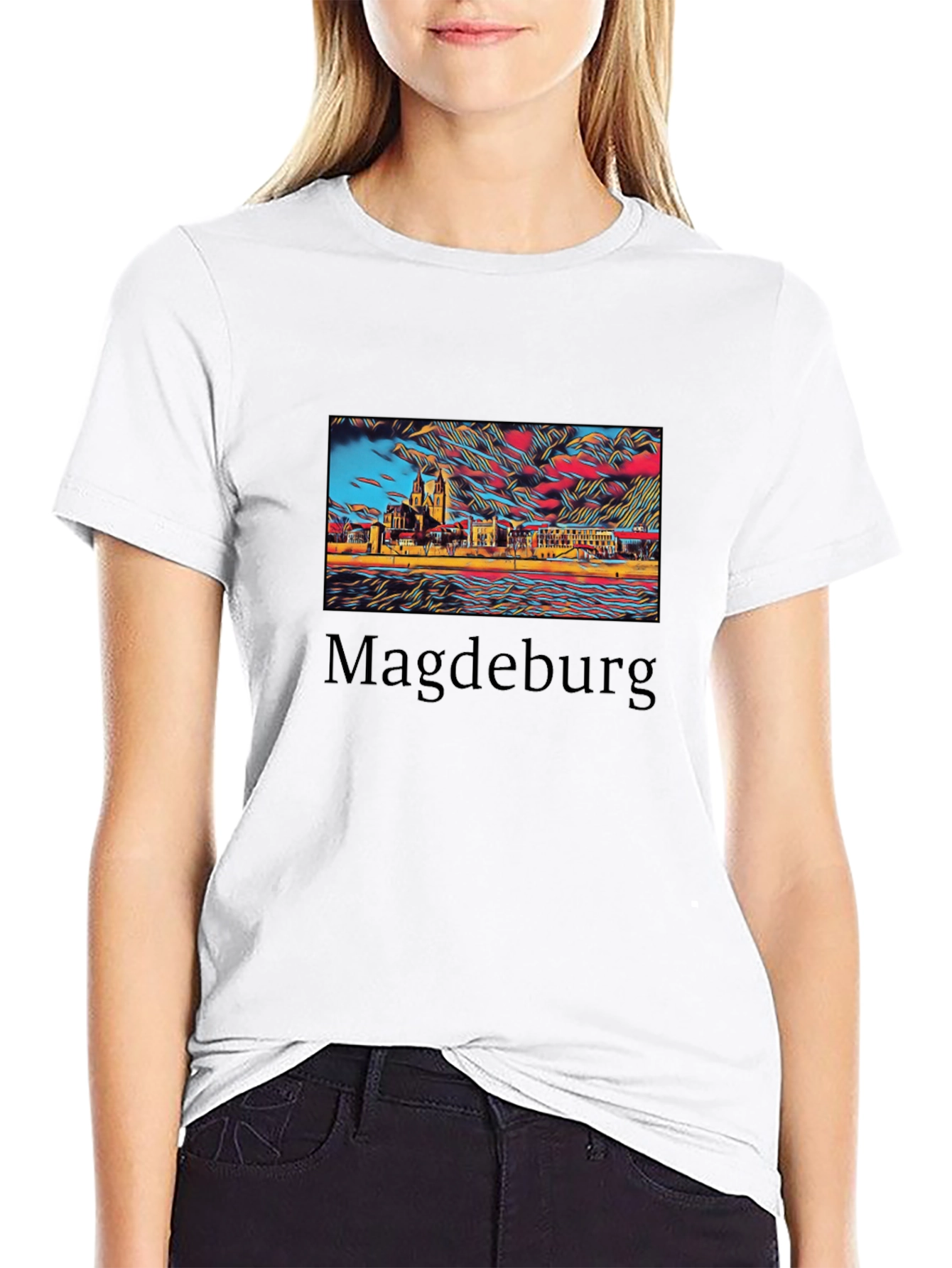 Magdeburg Skyline Graphic T-Shirt