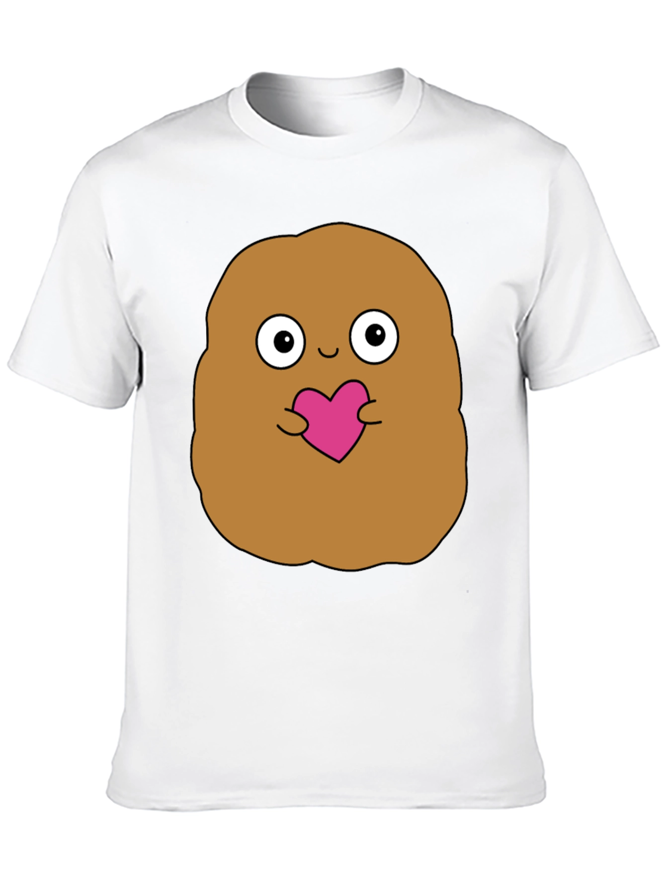 Cute Potato Holding Heart Graphic T-Shirt