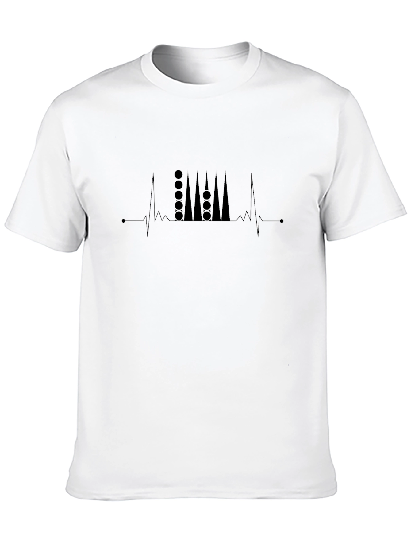 Backgammon Heartbeat Black T-Shirt