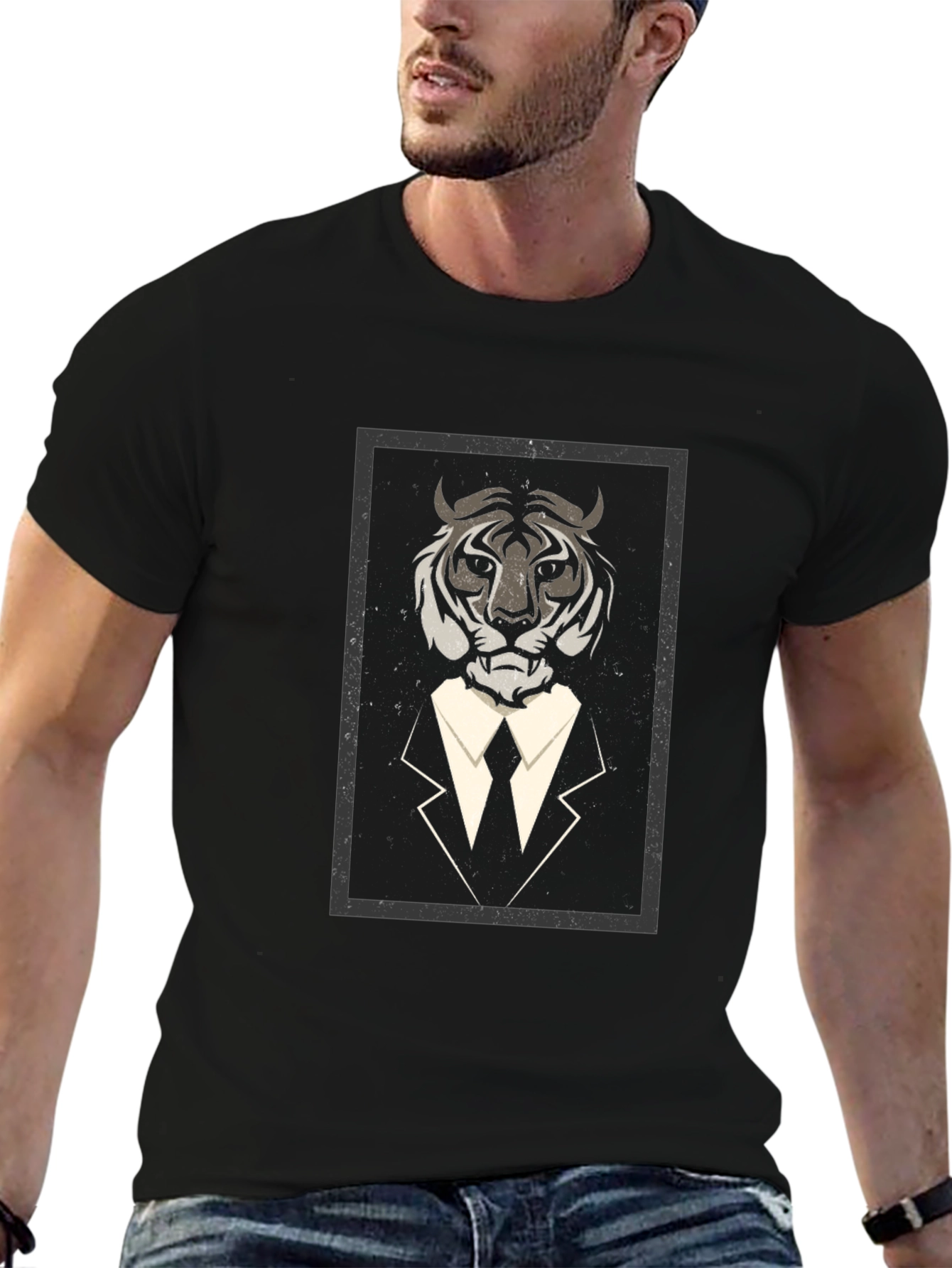 Tiger Suit Graphic Tee - Cool & Stylish