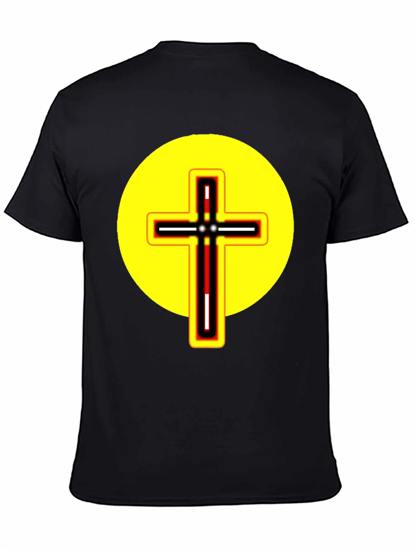 Black T-Shirt with Cross Graphic