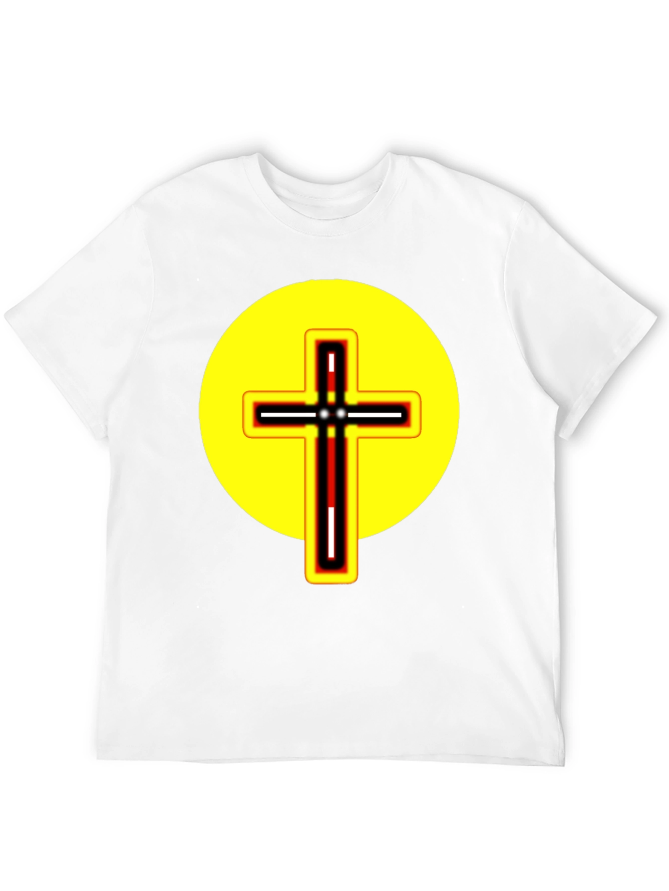 Black T-Shirt with Cross Graphic