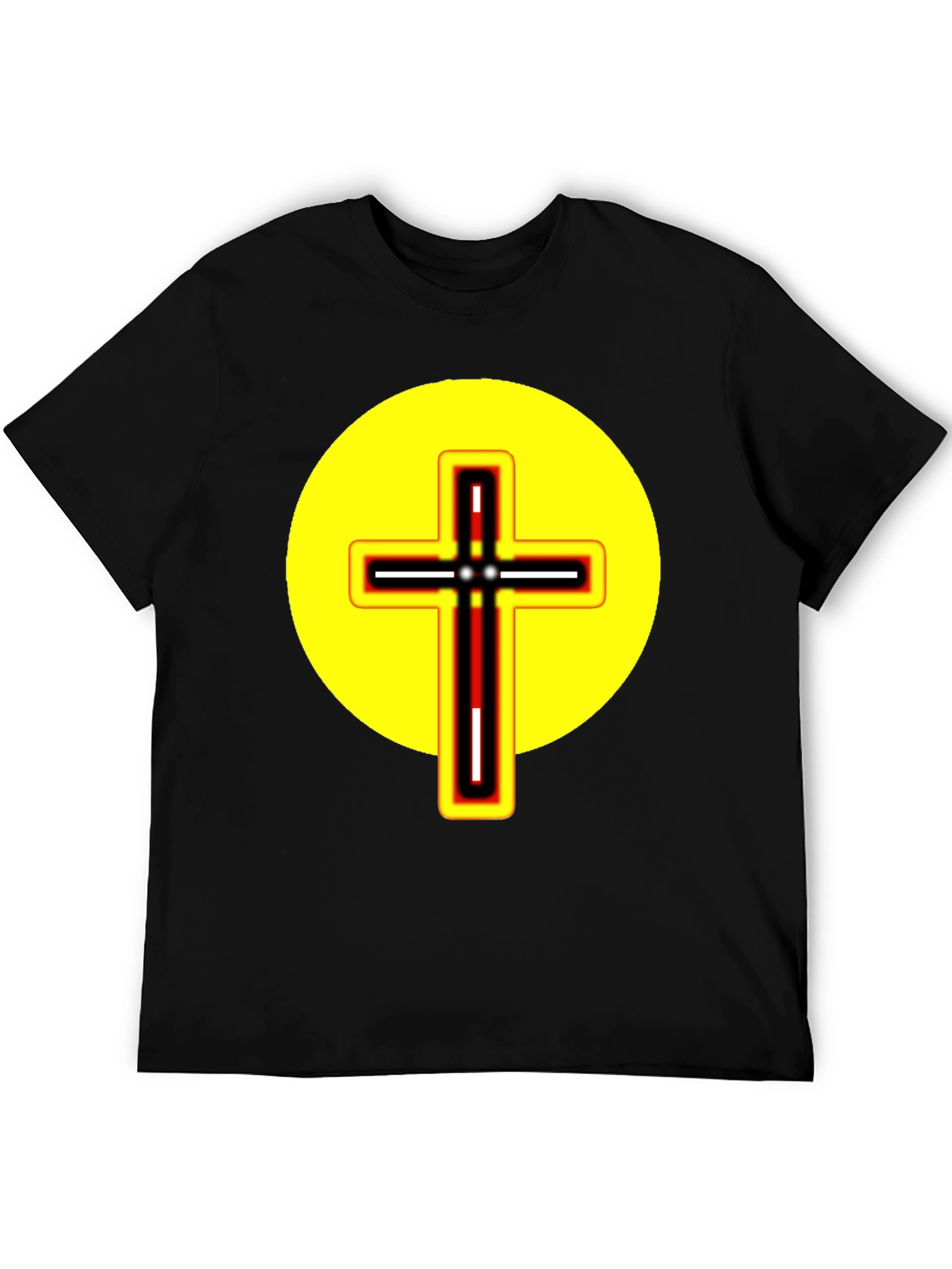 Black T-Shirt with Cross Graphic
