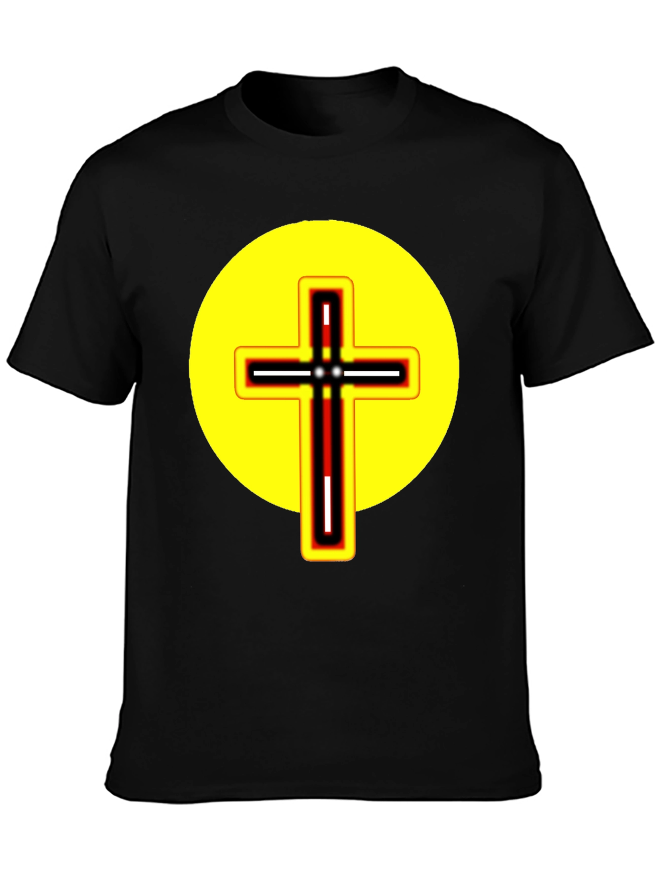 Black T-Shirt with Cross Graphic