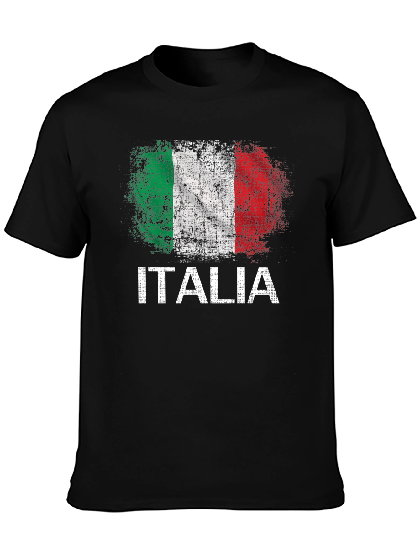 Italia Flag Graphic T-Shirt - Distressed Print