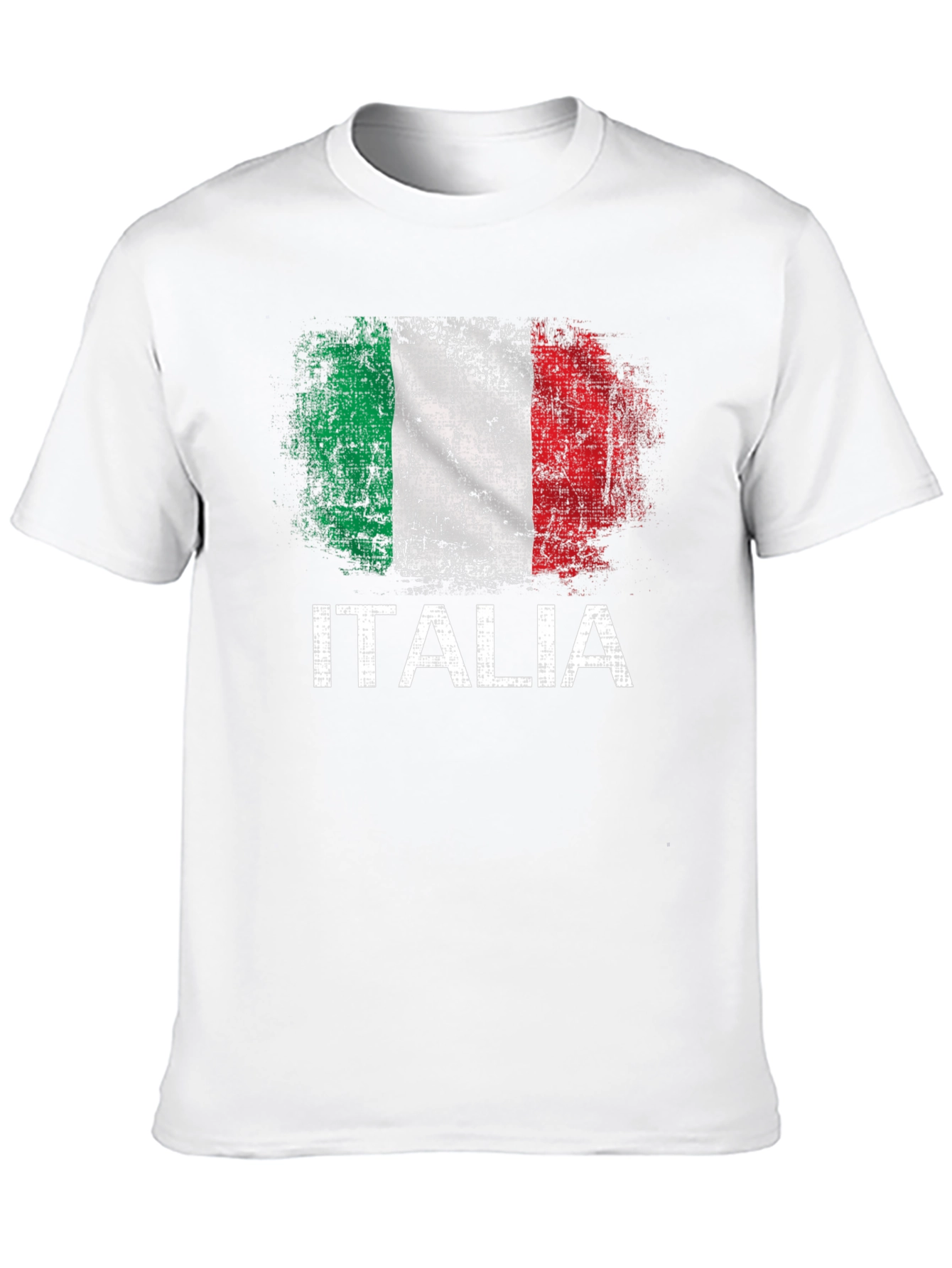 Italia Flag Graphic T-Shirt - Distressed Print