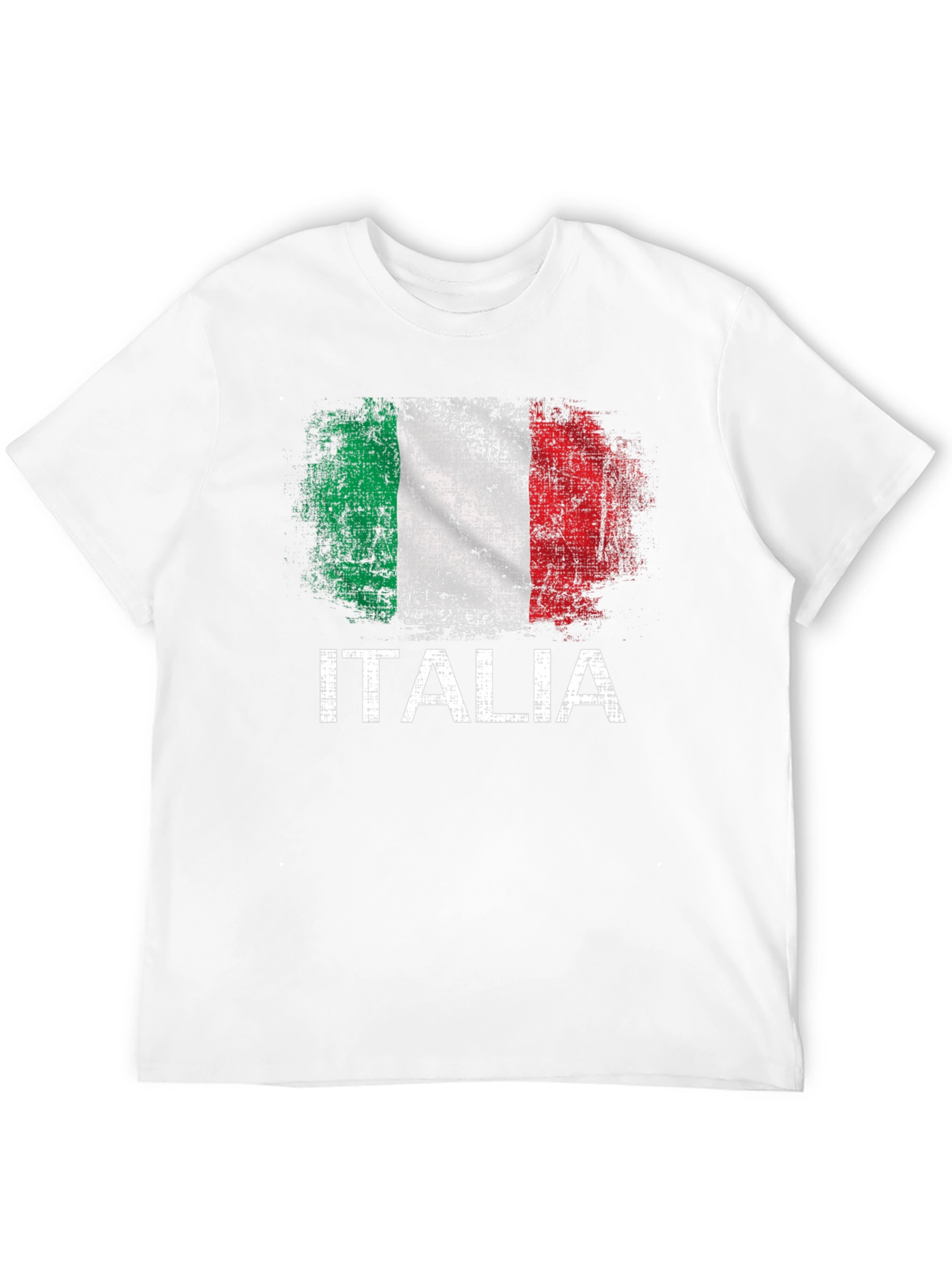 Italia Flag Graphic T-Shirt - Distressed Print