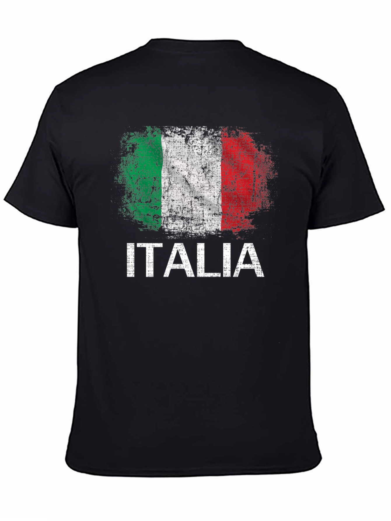 Italia Flag Graphic T-Shirt - Distressed Print
