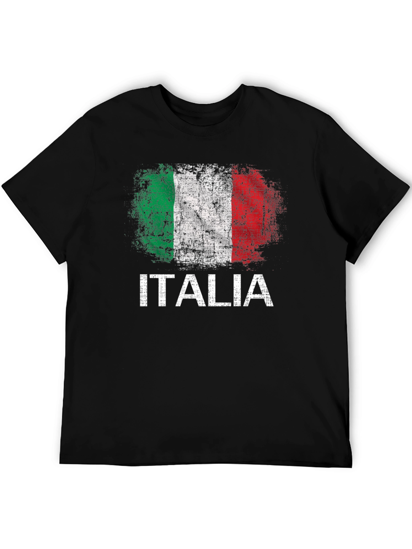 Italia Flag Graphic T-Shirt - Distressed Print