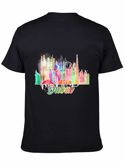 Dubai Skyline Graphic Black T-Shirt