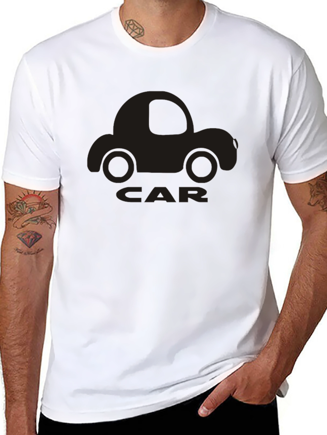 Car Graphic T-Shirt - Black Cotton Tee