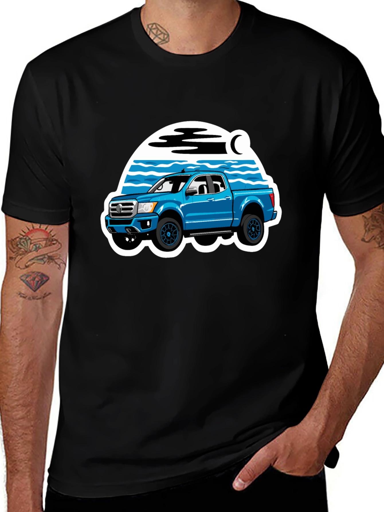 Blue Truck Graphic Tee - Off-Road Adventure Shirt