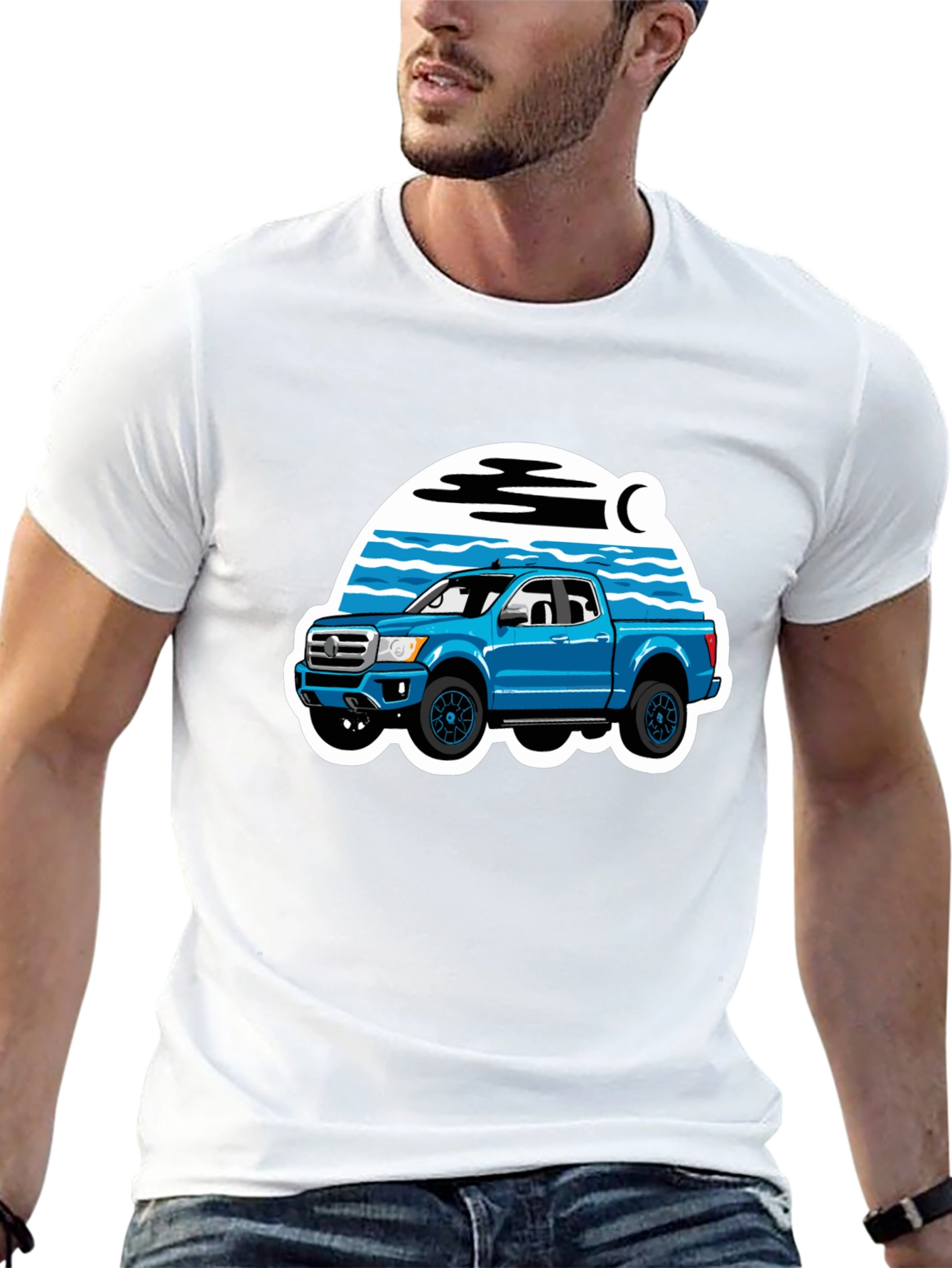 Blue Truck Graphic Tee - Off-Road Adventure Shirt