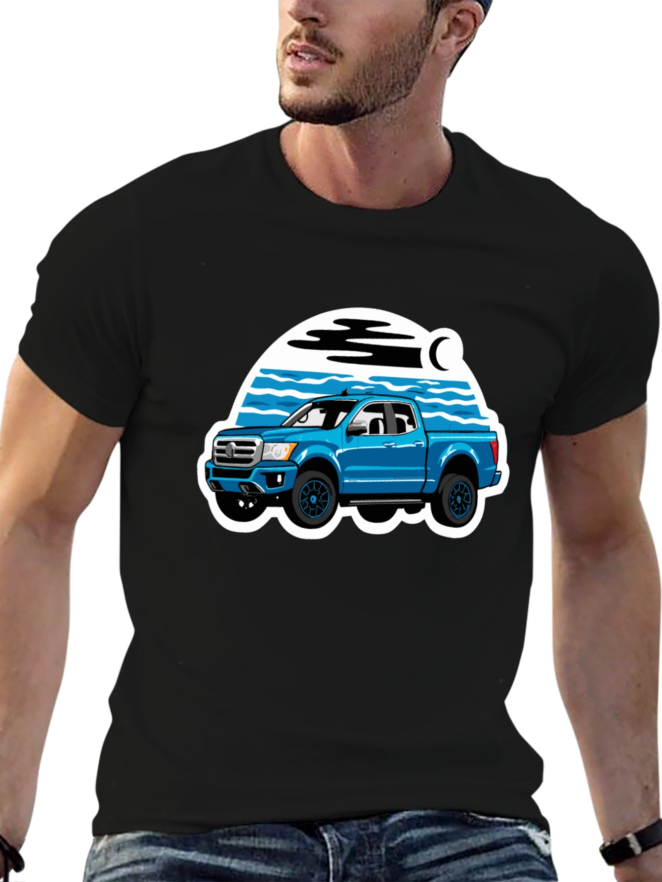Blue Truck Graphic Tee - Off-Road Adventure Shirt