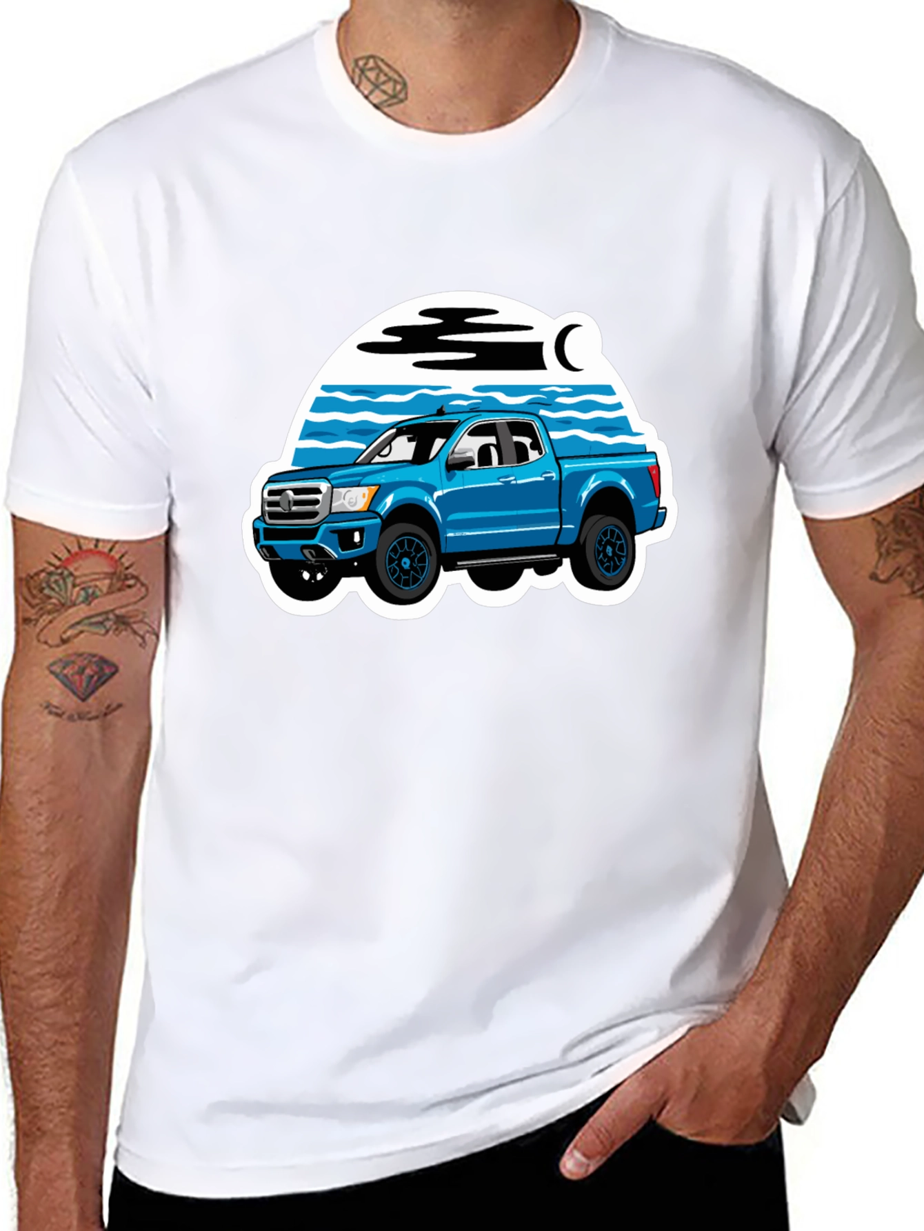 Blue Truck Graphic Tee - Off-Road Adventure Shirt
