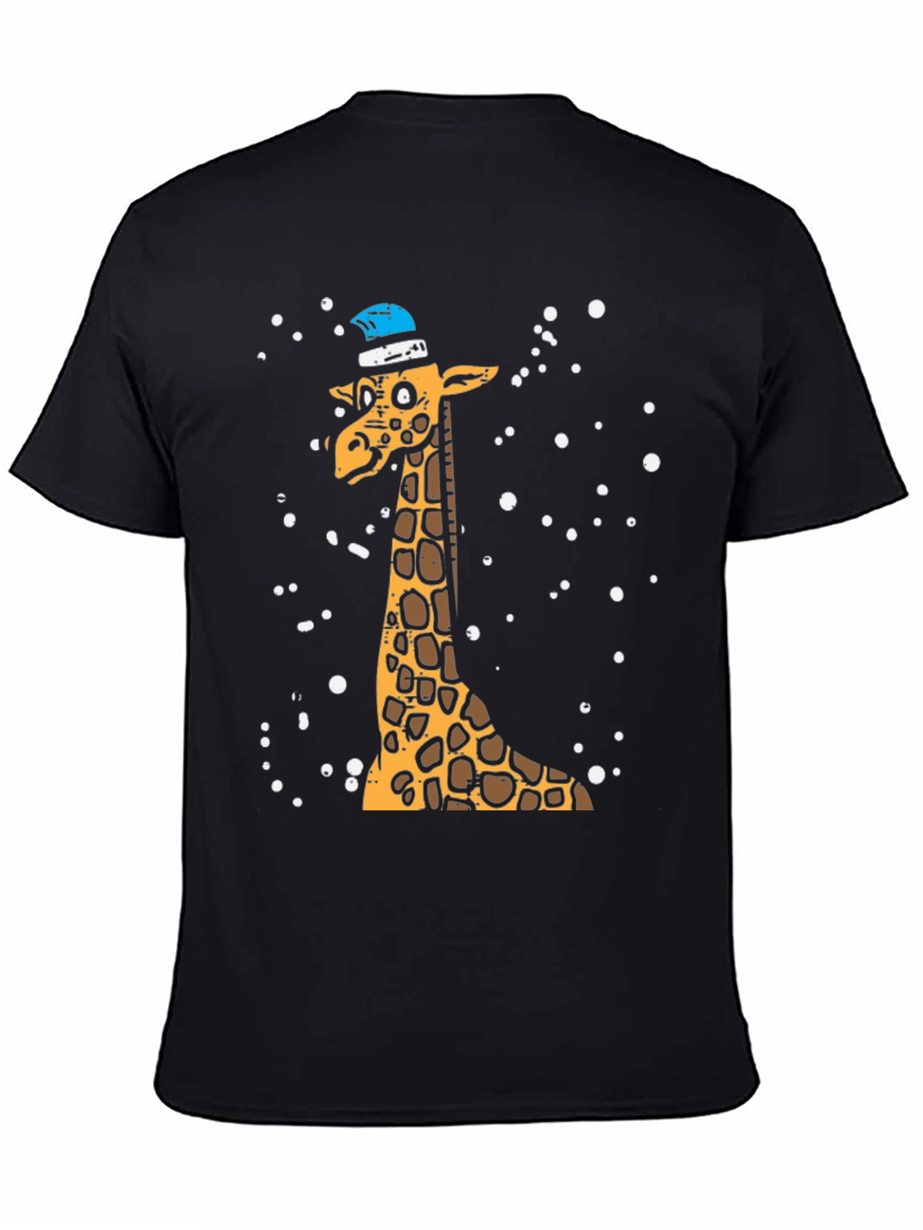 Giraffe with Santa Hat Graphic Tee
