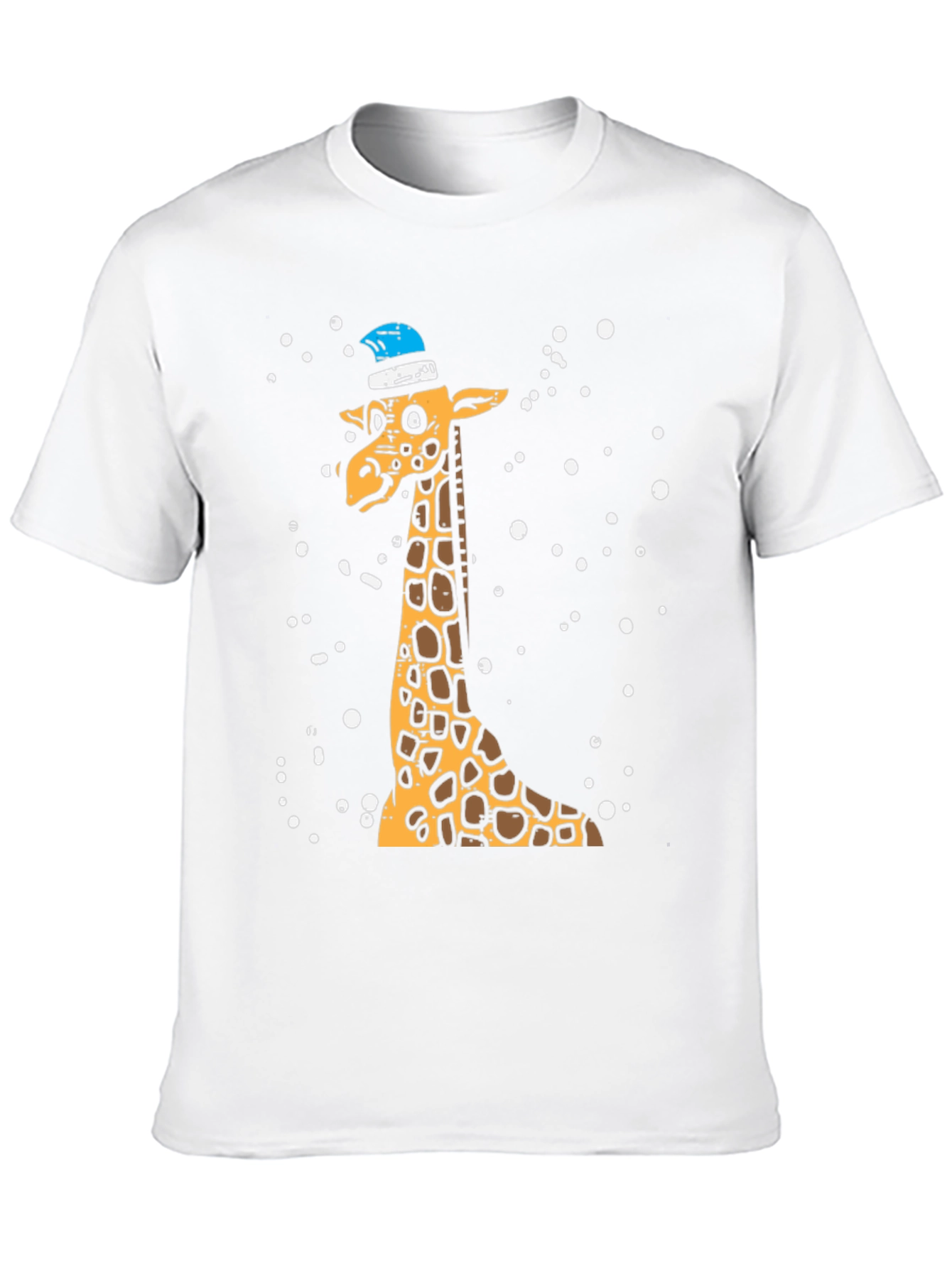 Giraffe with Santa Hat Graphic Tee