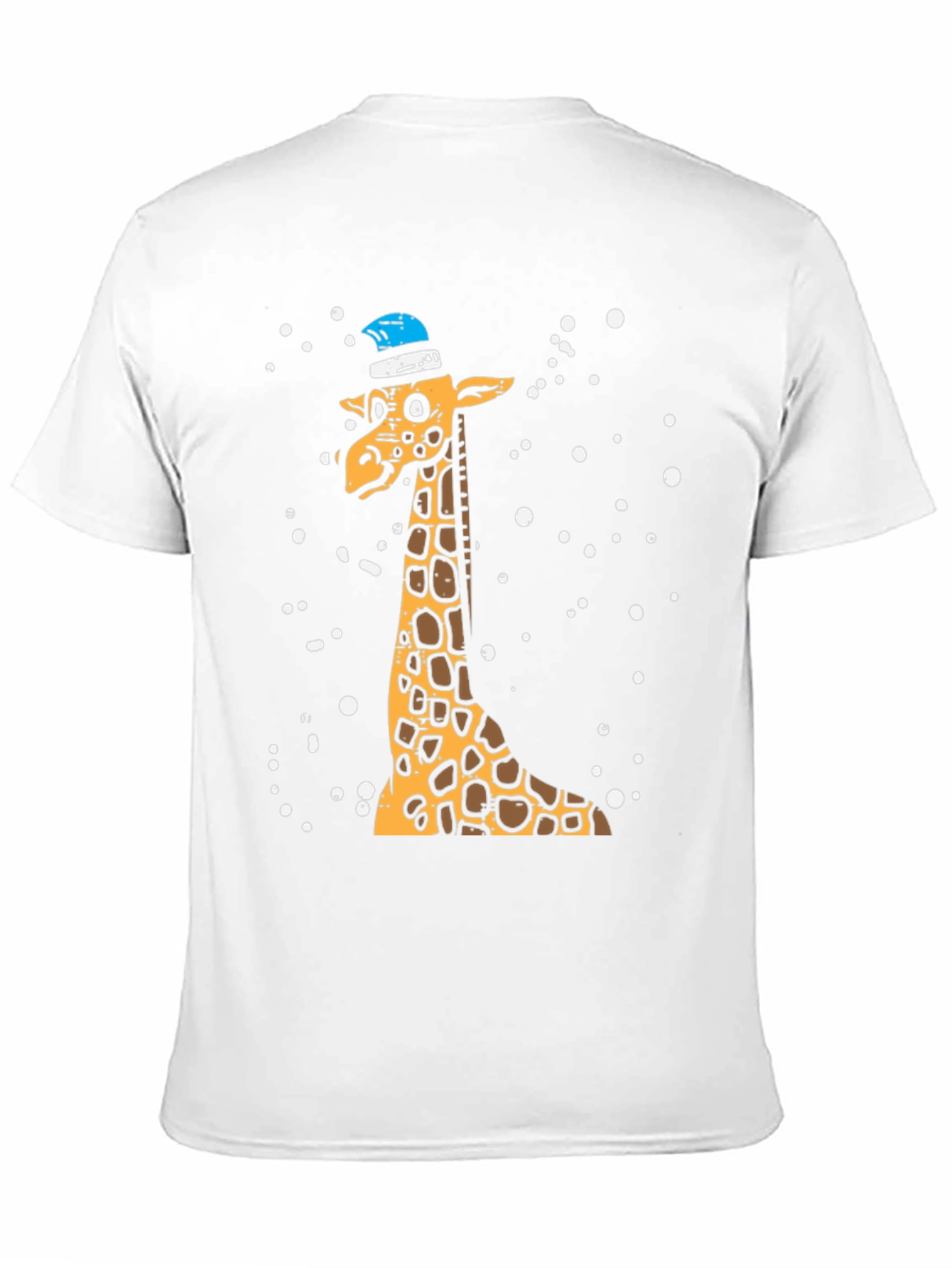 Giraffe with Santa Hat Graphic Tee