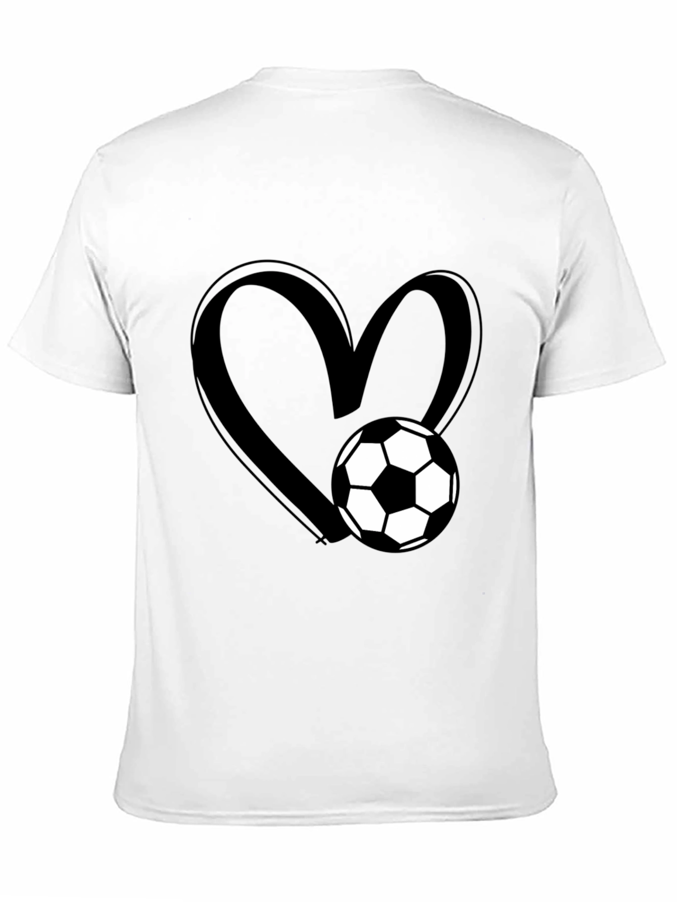 Soccer Heart Black T-Shirt