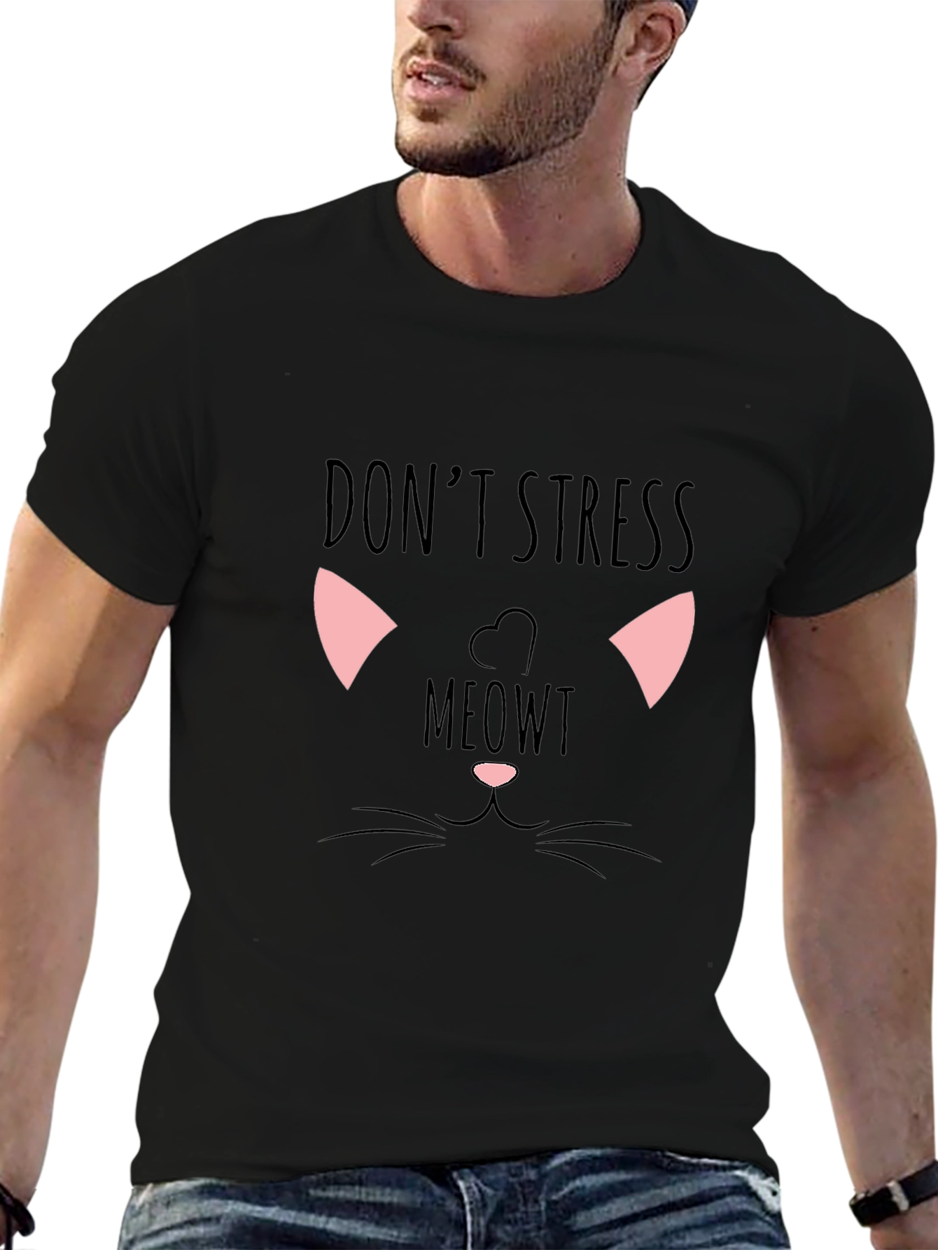 Dont Stress Meowt Black Graphic Tee