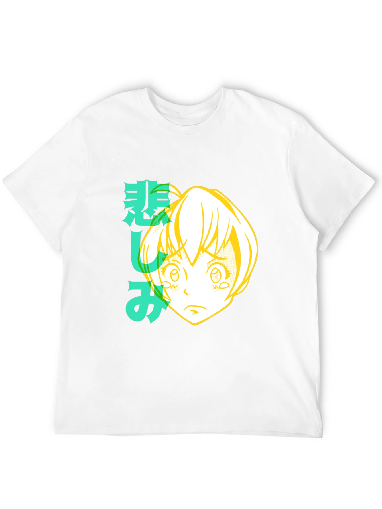 Anime Girl Graphic Tee - Black Cotton T-Shirt