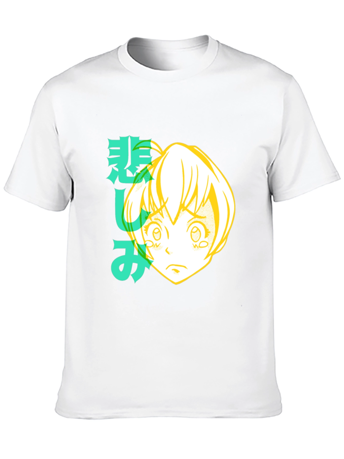 Anime Girl Graphic Tee - Black Cotton T-Shirt