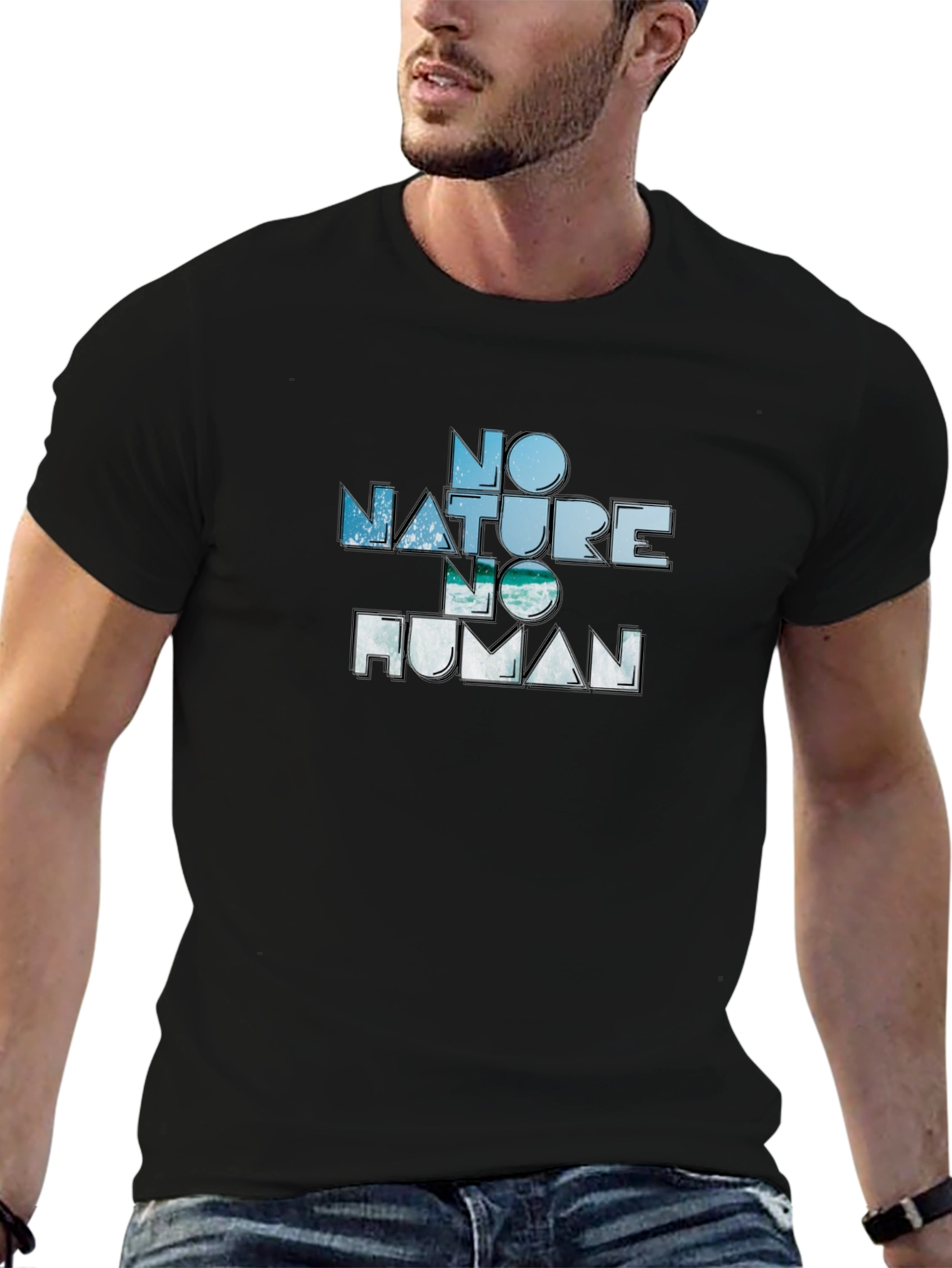 No Nature No Human Graphic Tee - Black
