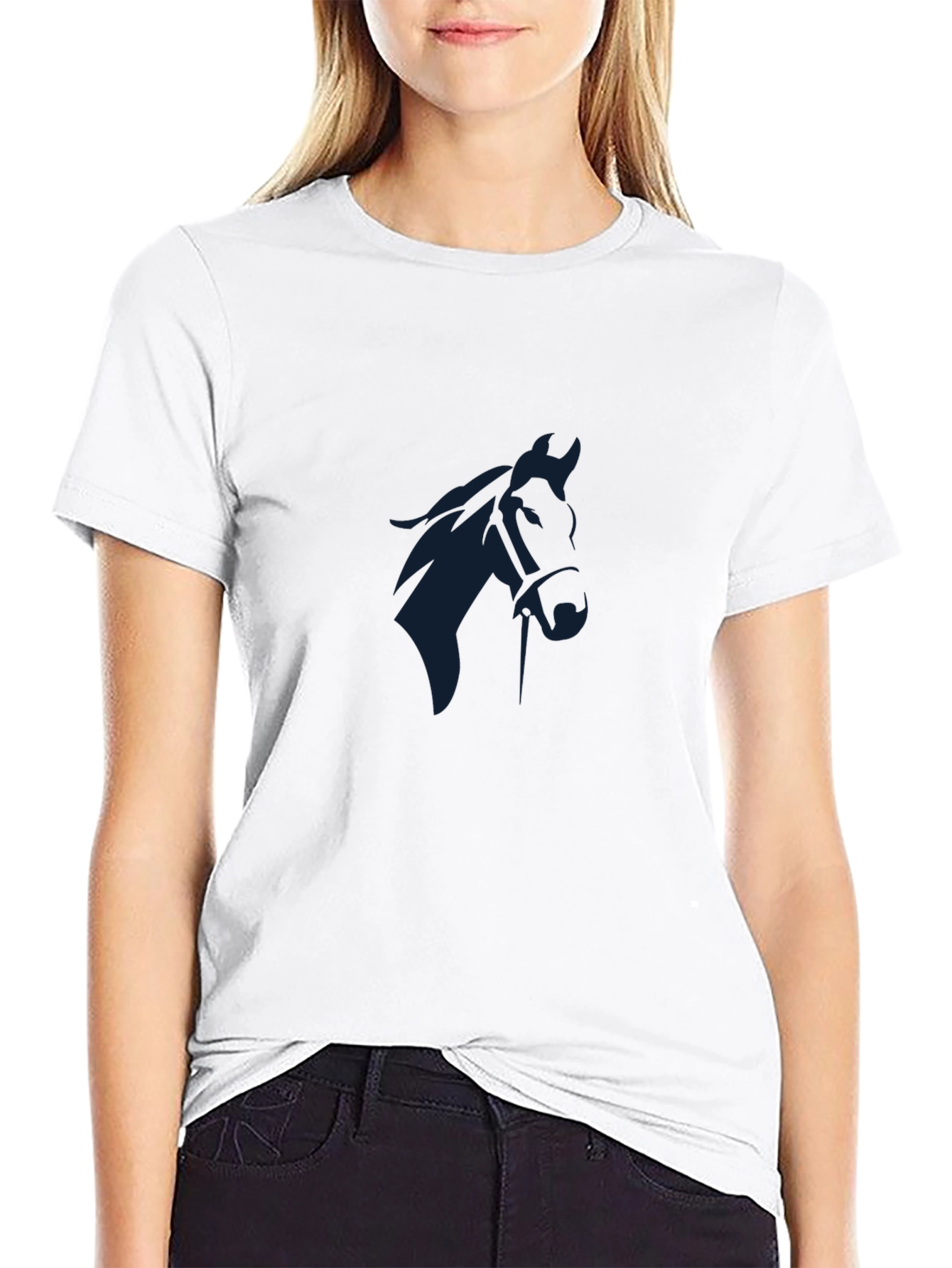 Black Horse Graphic Tee - Mens Casual Style