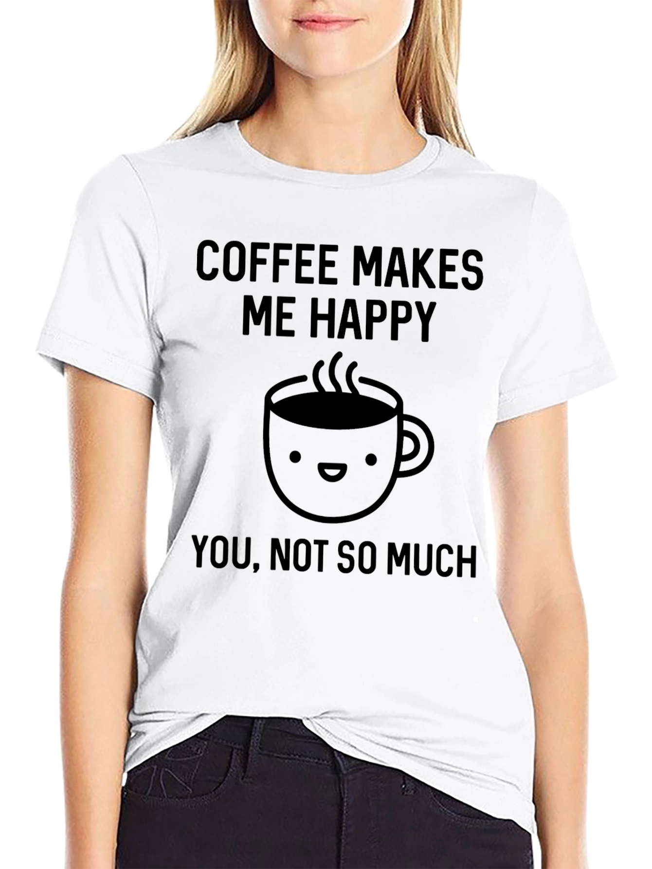 Coffee Makes Me Happy T-Shirt - Unisex Black