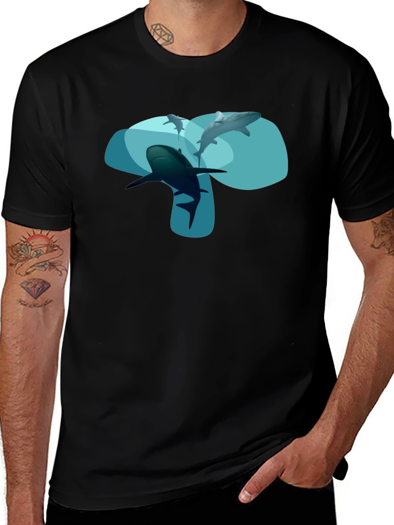 Shark Graphic Black T-Shirt