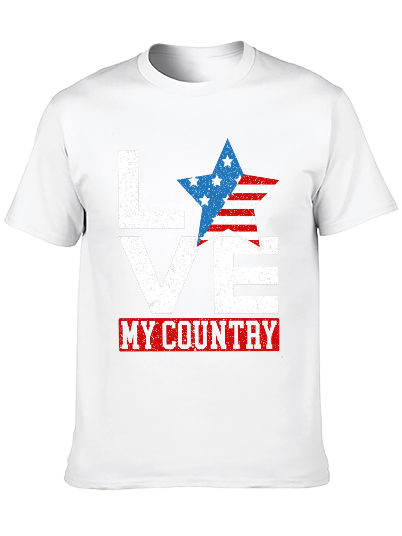 Love My Country USA Flag Star Patriotic T-Shirt
