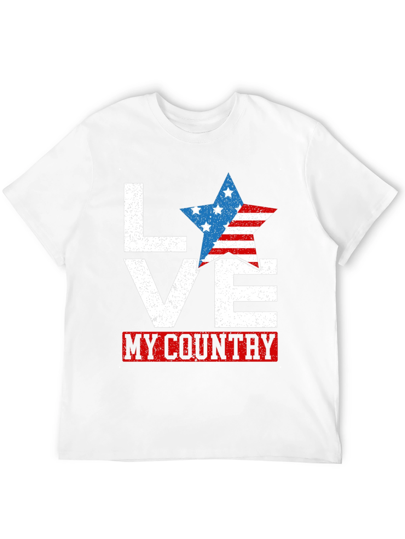 Love My Country USA Flag Star Patriotic T-Shirt