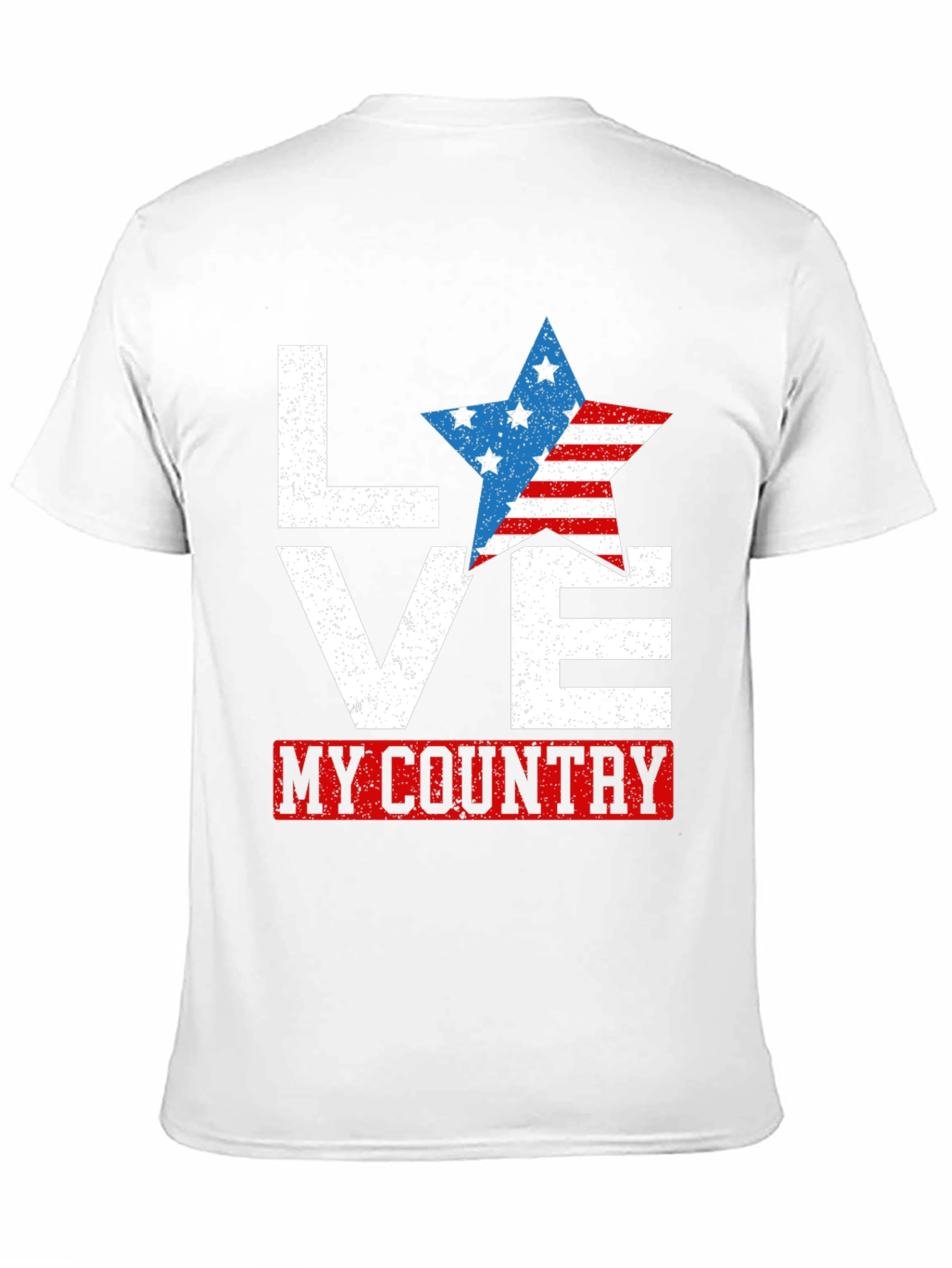 Love My Country USA Flag Star Patriotic T-Shirt