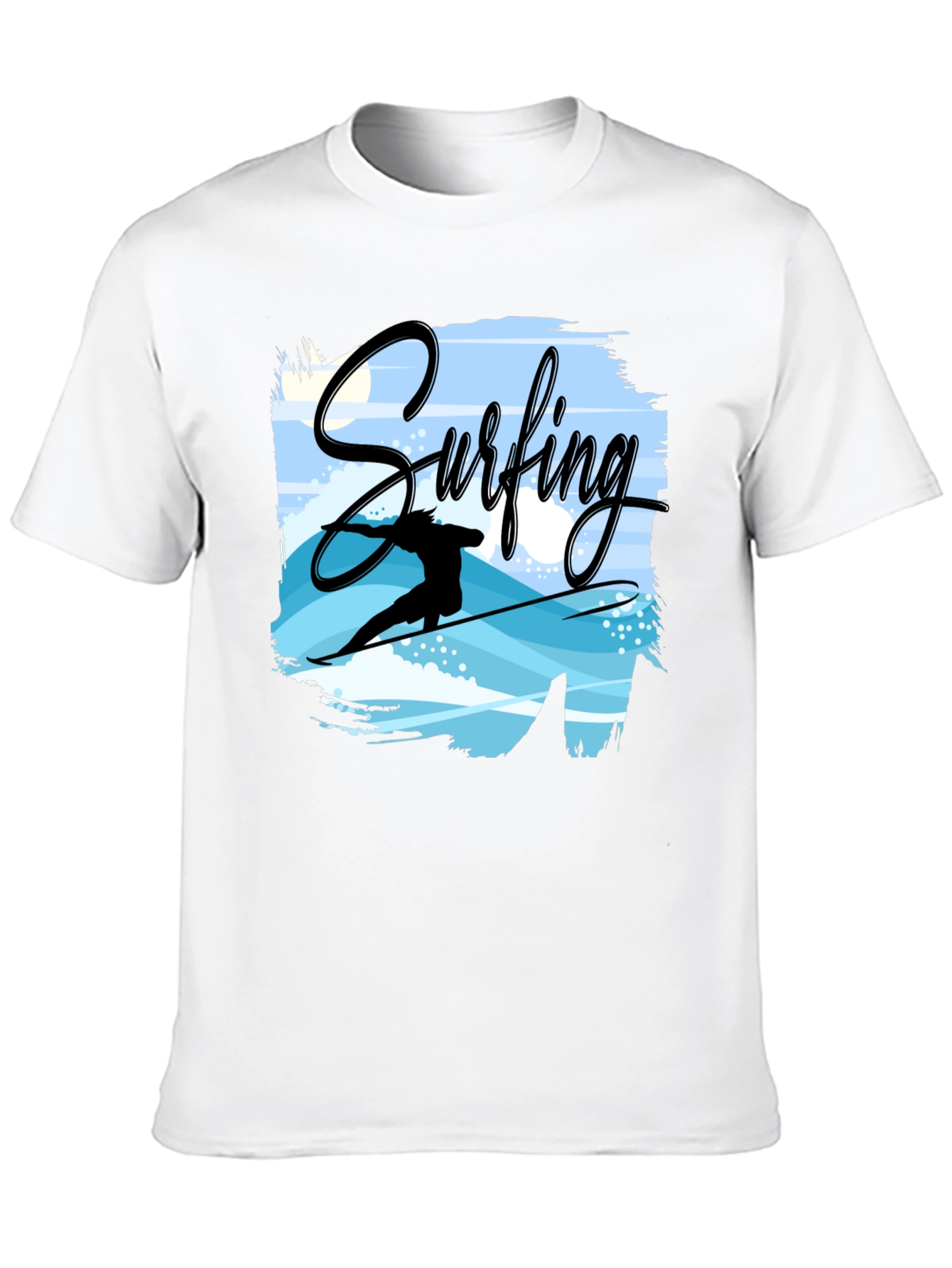 Surfing Graphic T-Shirt - Black