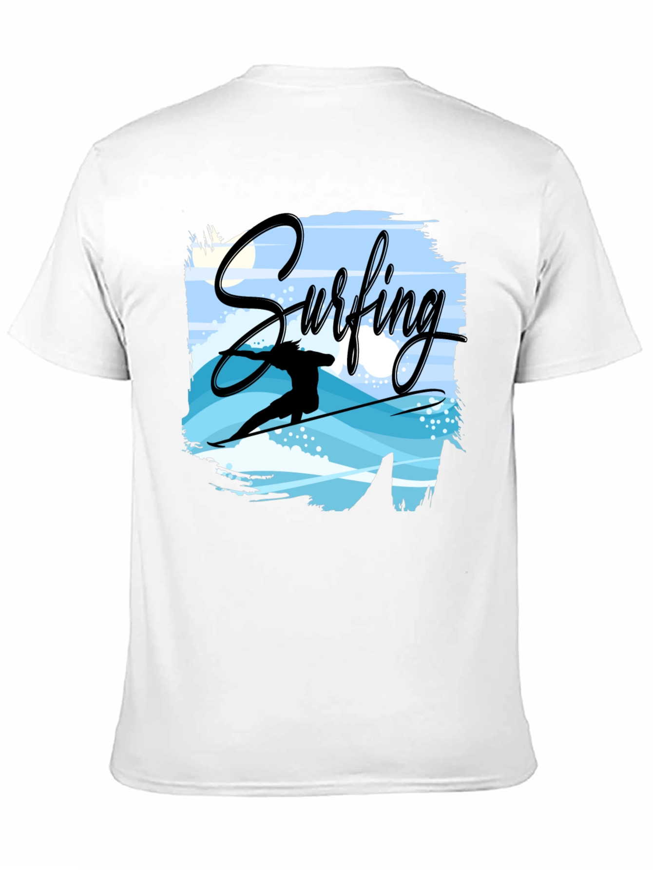 Surfing Graphic T-Shirt - Black